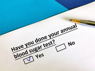 Questionnaire about annual checkup