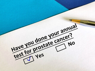 Questionnaire about annual checkup