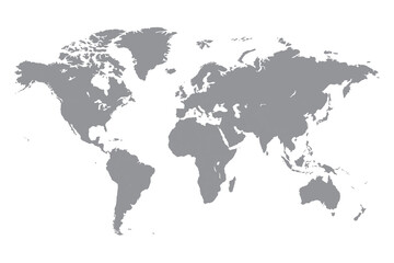 Fototapeta na wymiar Grey political world map vector