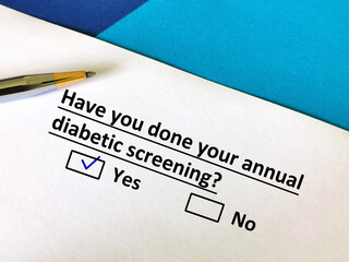 Questionnaire about annual checkup