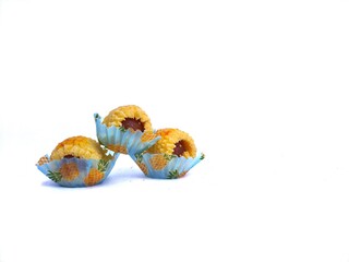 Pineapple tart cookies isolated on white background.