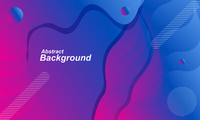 Abstract geometric background with purple and blue gradient. Fluid shapes composition