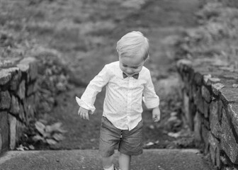 Happy Toddler on Bridge