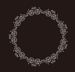 White lace circular decoration trimming border vector