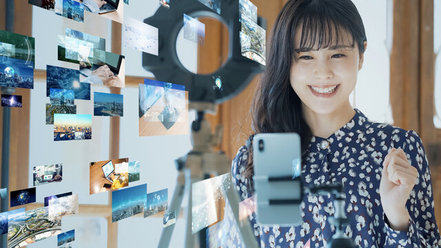 動画配信イメージ　ユーチューバー　ライバー