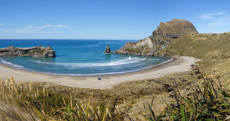Fototapeta na wymiar Castlepoint Lagoon and Beach landscape, New Zealand
