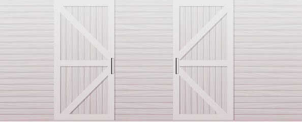 gray wooden barn door front side background horizontal vector illustration © mast3r