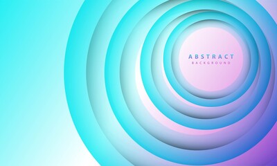 Gradient background. Abstract circle paper cut smooth color composition.