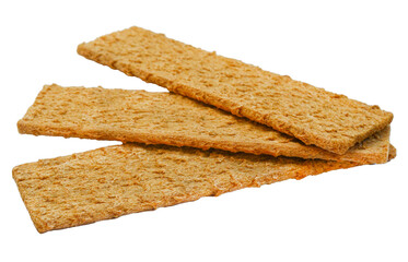 Alternative food grain crispbreads isolated on a white background