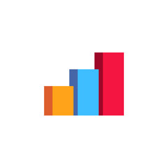 Fototapeta premium Growing graph icon. Growth chart. Grow diagram. Business concept simple flat pictogram on isolated background. Pixel art style vector illustration. Design for logo and app.