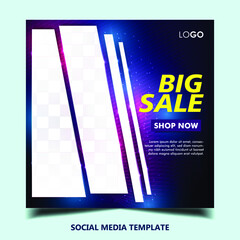 Editable modern template. Discount promo template. Social media post template, social media banner