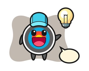 Target archery character cartoon getting the idea