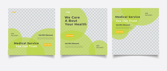 Healthcare post social media banner ad post template