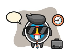 Cartoon mascot of target archery as a businessman