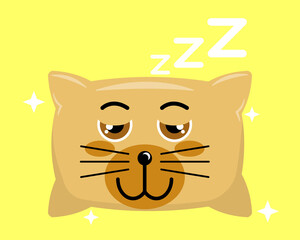 Illustration vector graphic cartoon character of brown dog patterned pillow. The cute brown dog pattern is perfect for children's pillows