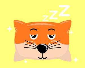 Illustration vector graphic cartoon character of fox patterned pillow. The cute fox pattern is perfect for children's pillows