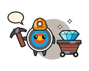 Character illustration of target archery as a miner