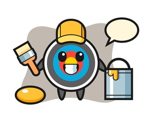 Character illustration of target archery as a painter