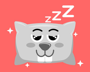 Illustration vector graphic cartoon character of rabbit patterned pillow. The cute rabbit pattern is perfect for children's pillows