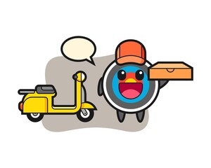 Character illustration of target archery as a pizza deliveryman