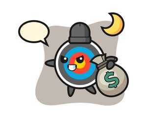 Illustration of target archery cartoon is stolen the money