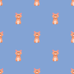 Seamless vector pattern with hamsters on a blue background. Background for textiles, covers, screensavers, children is bed linen.