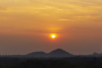 Beautiful sunset colors over the mountains