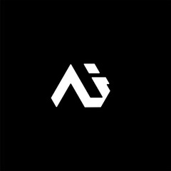 3d graphic of a symbol on a black background, Initial Letter AI bold logo design