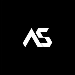 arrow sign, Initial Letter AS logo design
