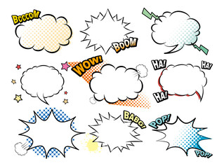 セリフ　吹き出し　コミック　集中線
