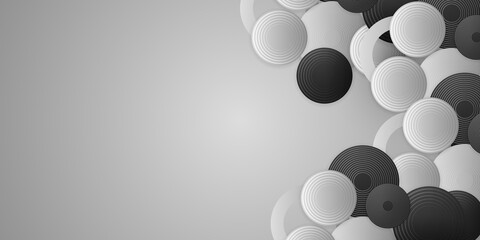 3D white black cirlce background. vector background. Black and white abstract circle background