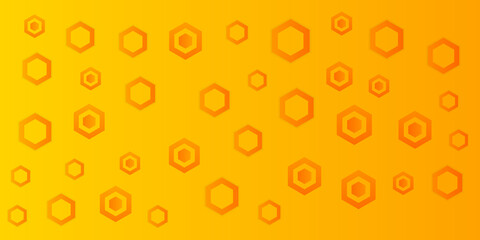 Modern orange hexagon pattern background. Business brochure cover design template. Vector. Orange Background. Abstract orange glossy shiny tech background with hexagons. Vector design 