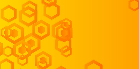 Modern orange hexagon pattern background. Business brochure cover design template. Vector. Orange Background. Abstract orange glossy shiny tech background with hexagons. Vector design 