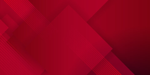 Fototapeta premium Red abstract futuristic background with square shape background and stripes. Square shapes composition geometric abstract background. 3D shadow effects and fluid gradients. Modern overlapping forms
