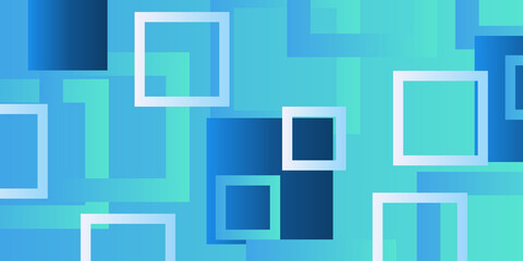 Blue geometric abstract wallpaper background with white silver lines and square shape element. Modern blue digital pattern texture for technology business.