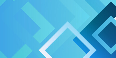 Obraz premium Blue geometric abstract wallpaper background with white silver lines and square shape element. Modern blue digital pattern texture for technology business.