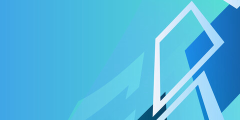 Blue geometric abstract wallpaper background with white silver lines and square shape element. Modern blue digital pattern texture for technology business.