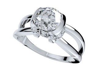 Diamond Engagement Ring 3D Rendering-RPSV003