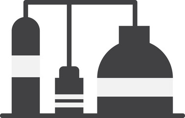 Refinery line icon, fuel and plant, oil factory sign, vector graphics, a linear pattern on a white background. Editable stroke and color