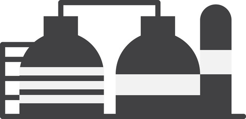 Refinery line icon, fuel and plant, oil factory sign, vector graphics, a linear pattern on a white background. Editable stroke and color