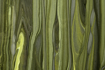 Abstract fluid art background green and olive colors. Liquid marble, acrylic.