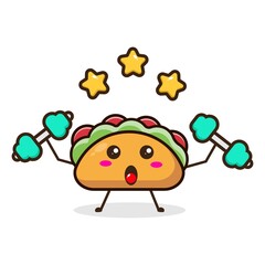 Fototapeta premium Taco strong cute character illustration