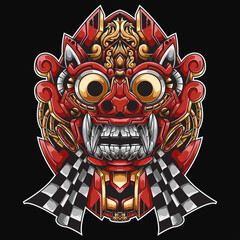 Balinese Barong Mecha Illustration perfect for t-shirt design, merchandise, poster, sticker, etc