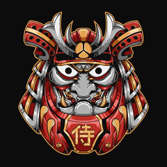 Japanese Daruma Samurai Illustration perfect for t-shirt design, merchandise, poster, sticker, etc