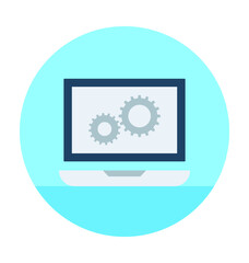Laptop Settings Vector Icon