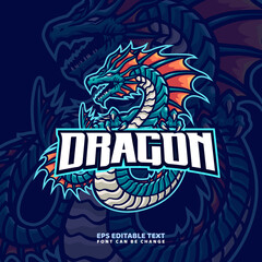 Sea Dragon Mascot logo Template