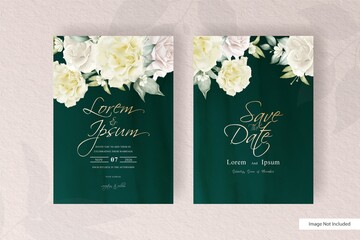elegant floral frame wedding invitation card template design