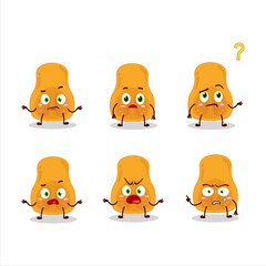 Cartoon character of slice of butternut squash with what expression