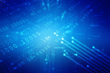 2d illustration abstract digital binary data on computer screen
