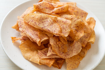 Taro Chips - fried or baked sliced taro